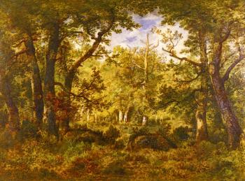 Narcisse-Virgile Diaz De La Pena : A Sunlit Clearing In The Forest At Fontainbleau